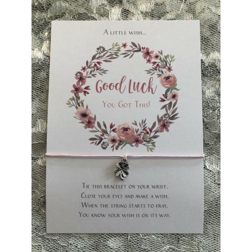 Good Luck Wish Bracelet - Four Leaf Clover Charm Bracelet - You Got This!