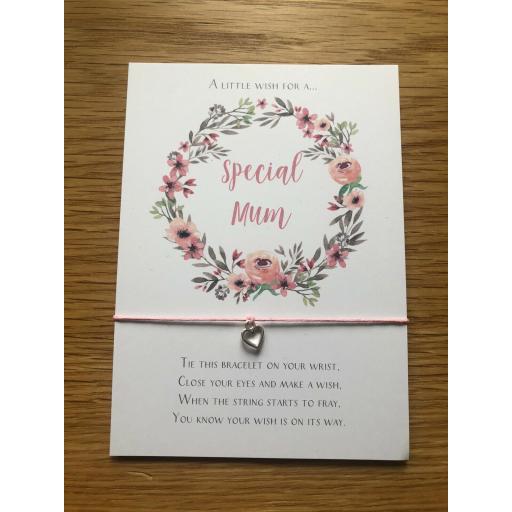 Special Mum Wish Bracelet - Heart Charm Bracelet